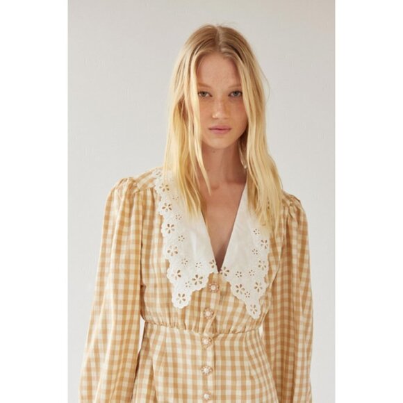 💕SISTER JANE💕 Honey Gingham Mini Dress ~ Primrose/ Yellow Small S NWT - Picture 6 of 16